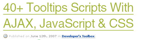 AJAX Scripts - 40+ Tooltips Scripts With AJAX, JavaScript & CSS | Smashing Magazine