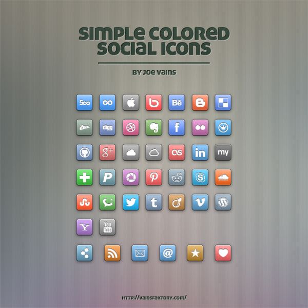 Simple Colored_Social_Icons