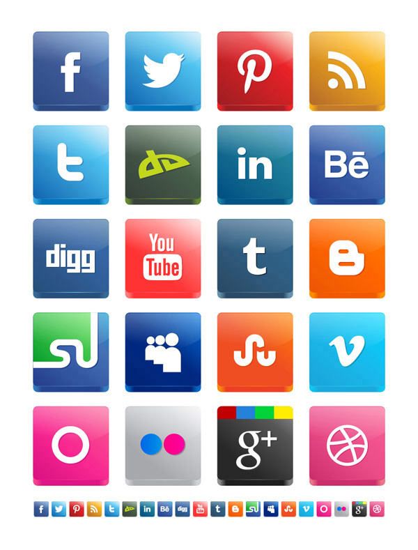 Vector 3D Social Media Icon Pack