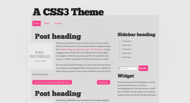 A free HTML5 and CSS3 theme