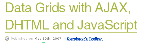 AJAX Scripts - Data Grids with AJAX, DHTML and JavaScript | Smashing Magazine