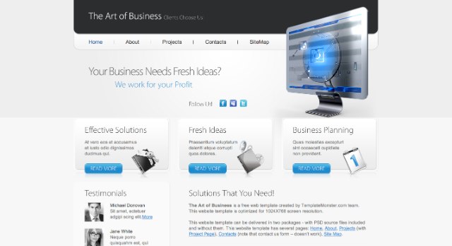 Free HTML5 Website Template: the Art of Your Business!